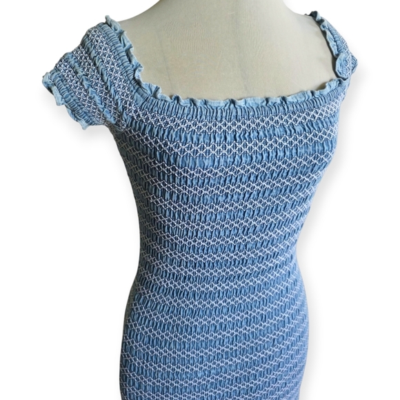 Forever 21 Blue Stretch Knit Mini Dress, Size Small - Picture 2 of 9